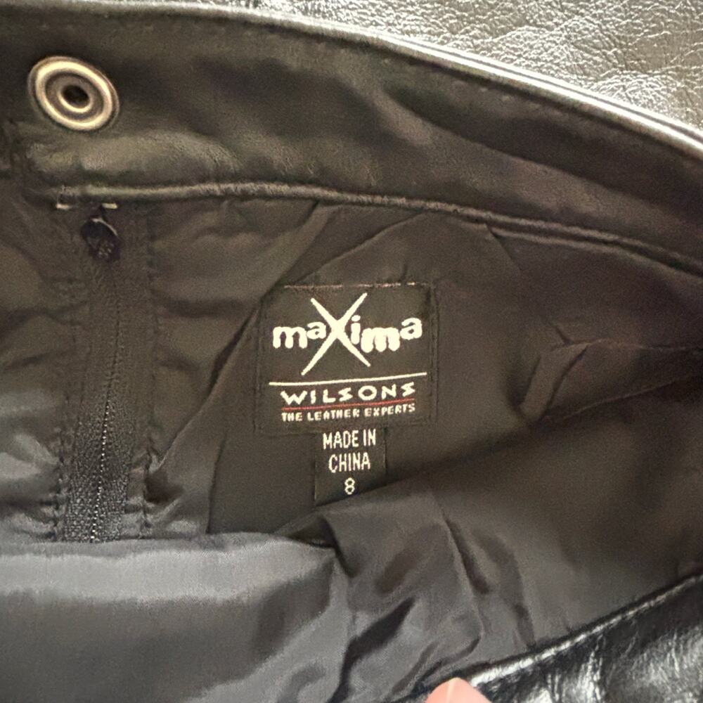Maxima Wilson’s Leather Skirt Vintage 90s Women’s Size 8 Preloved - Picture 5 of 5